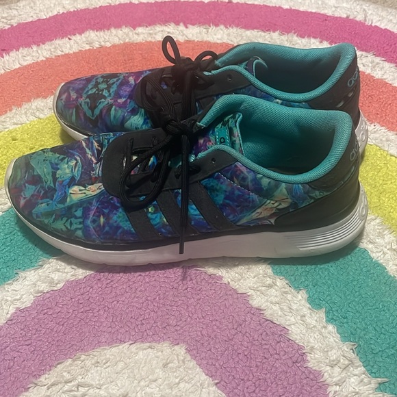 Adidas Womens Neo Lite Racer Running Shoes F99093 Blue Purple Black Size 8 1/2 - Picture 3 of 7